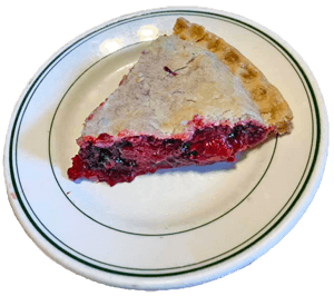 A slice of blackberry pie